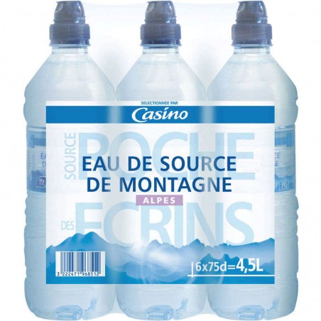 ROCHE DES ECRINS Eau de source de montagne des Alpes 6x75 cl